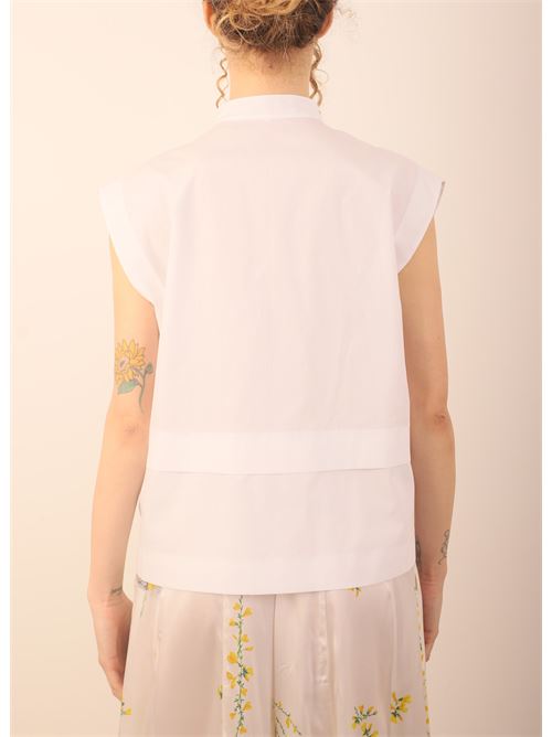 Sleeveless cotton shirt Laboratorio Capri | FLORESPOPWHITE